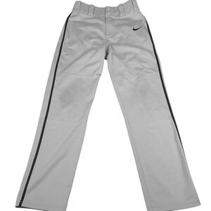 Nike Baseball Pants Kids Large Gray Piped Dri-FIT Athletic Uniform Trousers